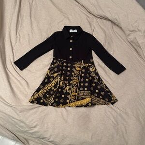 Versace Kids Black and Gold Formal Dress